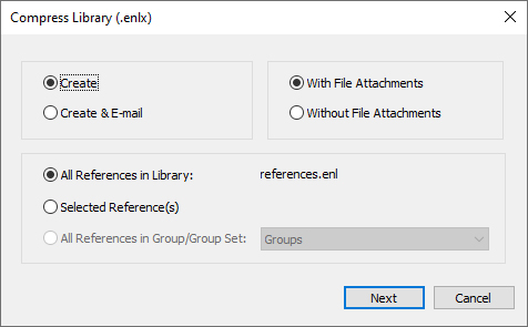 Bildet viser dialogboksen for lagring av sikkerhetskopi ("Compressed Library")