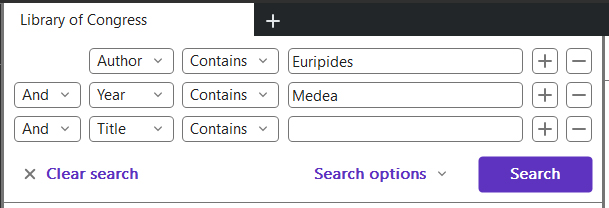Bildet viser søk i ekstern database